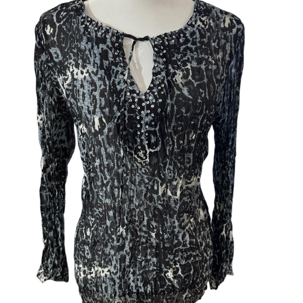 Animal Print Crinkle Blouse Separates by NYC Design Medium